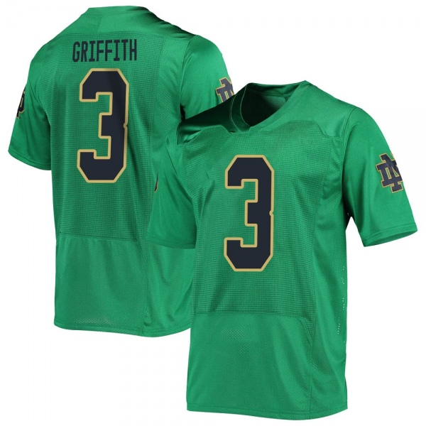 Houston Griffith Notre Dame Fighting Irish NCAA Men's #3 Green Replica College Stitched Football Jersey RZI5155CP